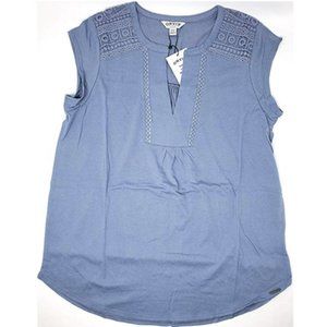 Orvis Anna Crochet Lace Insets Relaxed Fit Top